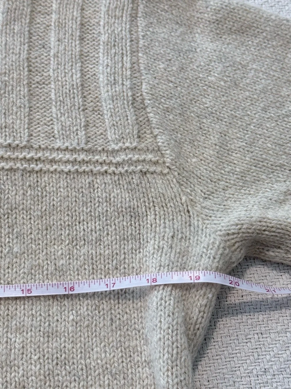 Vintage London Fog Wool Crewneck Sweater with Button Placket in Oatmeal
